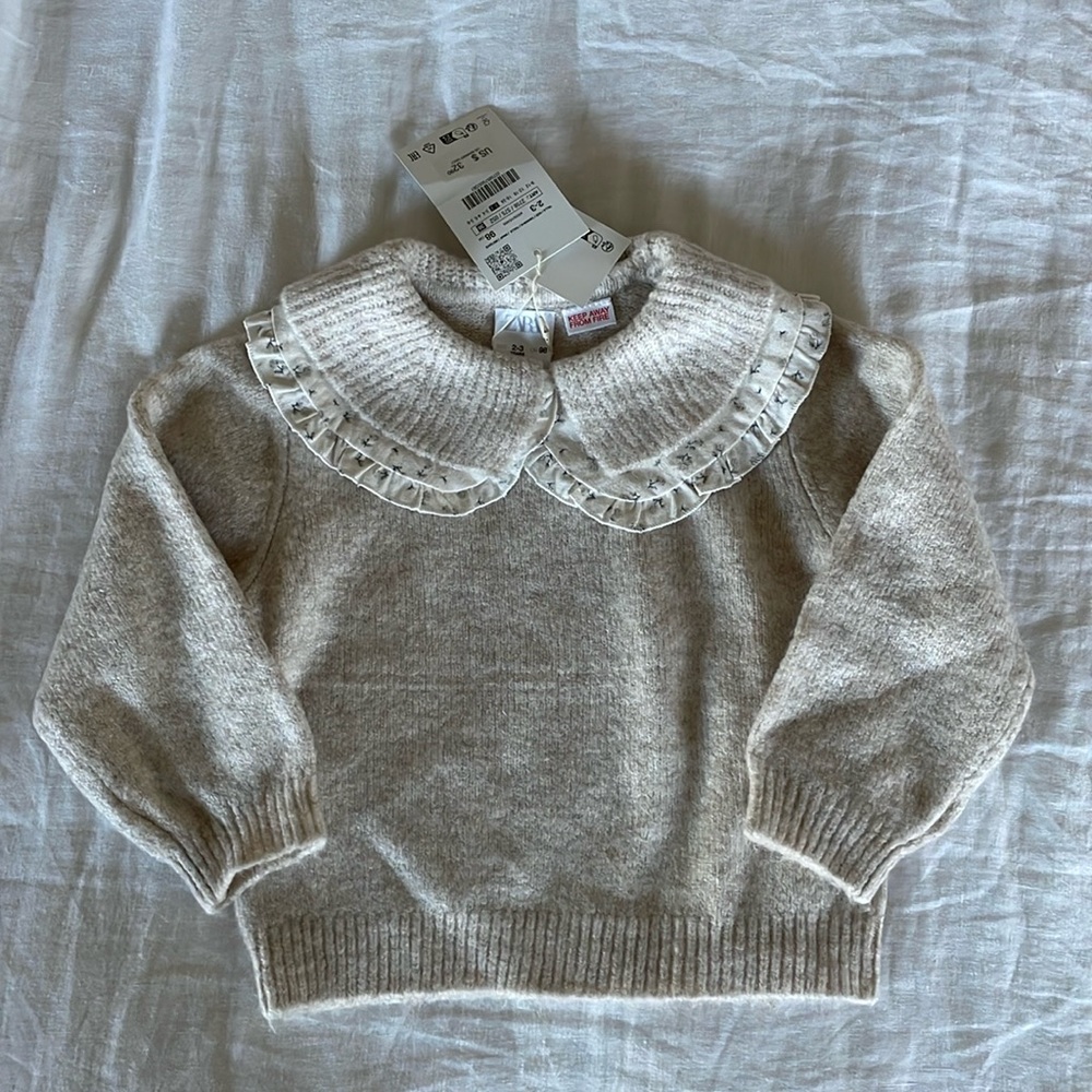 NEW Zara Blouse with Collar, sz 2-3 yrs